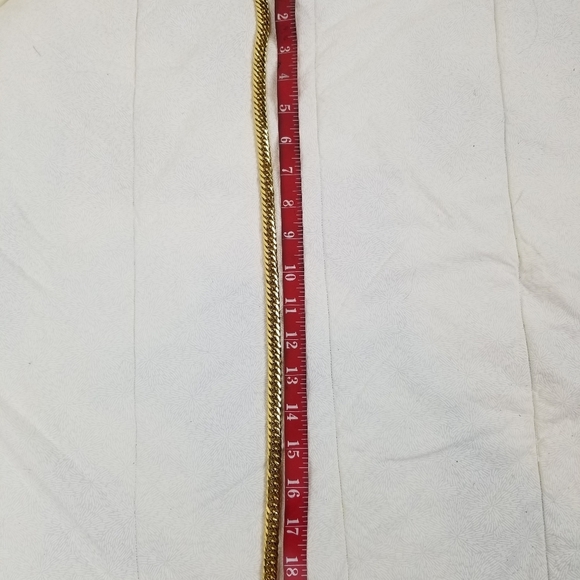 Bold chunky faux gold chain necklace 80s disco 20 inch long lobster claw close - Picture 5 of 5